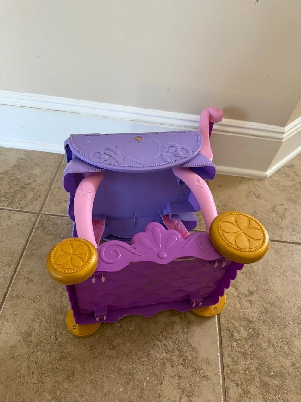 Disney Junior Just Play Sofia the First Purple & Pink Play Cart with Gold Wheels